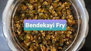 Bendekayi FryBendi FrySimple and Tasty Okra Fry VegetarianRecipes [upl. by Eelyac]