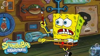 The Wet Painters 🎨 FULL EPISODE in 5 Minutes  SpongeBob [upl. by Airbmak]