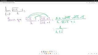 Cálculo do limite usando as propriedades dos limites lim h → 0 raiz1h  1h [upl. by Helge]