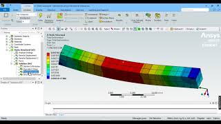 Simply supported beam deflection in Ansys workbench part 1 [upl. by Salmon38]