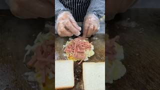 Ham Cheese Egg Toast  Korean Street Food shortsvideo [upl. by Christiano]