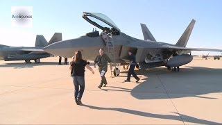 F22 Raptors  27th Fighter Squadron Returns to Langley [upl. by Adnomal]