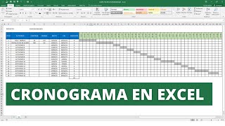 COMO HACER EL CRONOGRAMA EN EXCEL [upl. by Uolymme]