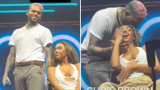 Chris Brown Brings A Fan On Stage quotLook What Happened To Girlquot 😱 [upl. by Selima]