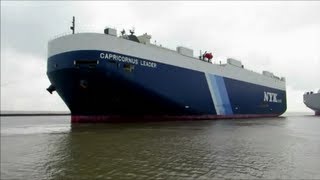 Capricornus Leader IMO 9283863 Ankunft in Emden arrival Germany 3 Schlepper Tugs 1 Lotse Pilot [upl. by Ayocat]