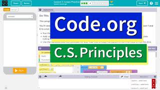 Codeorg Lesson 73 Loops Practice  Tutorial with Answers  Unit 6 CS Principles [upl. by Eat493]