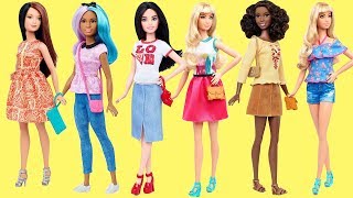 5 Barbie Fashionistas Dolls Unboxing  Dress up Barbie Dolls Barbie Dolls Fashion Show [upl. by Caprice]