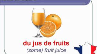 French Lesson 26  DRINKS FOOD VOCABULARY  LES BOISSONS Vocabulaire  Bebidas en francés [upl. by Oiramel]