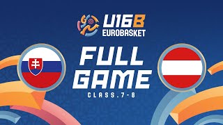 Slovakia v Austria  Full Basketball Game  FIBA U16 Womens EuroBasket 2024 Div B Class Group 78 [upl. by Hein]