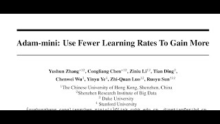 Adammini Use Fewer Learning Rates To Gain More [upl. by Aralc]