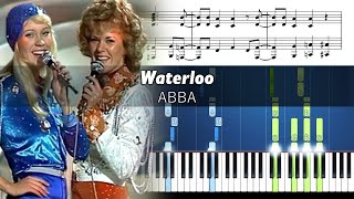 ABBA  Waterloo  Accurate Piano Tutorial with Sheet Music [upl. by Ilysa]