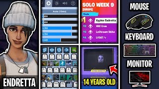 Endretta Fortnite Settings Keybinds and Setup 1st World Cup Finals  14 Years old [upl. by Airotnes]