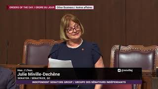 Senator Julie MivilleDechênes speech on Bill S251 [upl. by Airogerg]