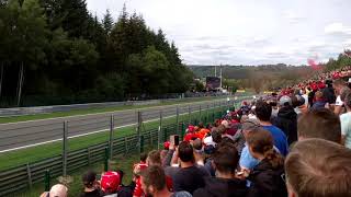 F1 2018 SpaFrancorchamps  Four wide on Kemmel straight [upl. by Bakeman]