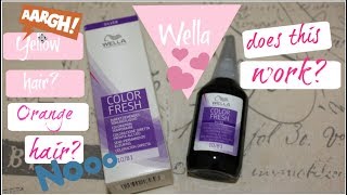 WELLA COLOR FRESH 1081 SILVER REVIEW  TONING YELLOWORANGE HAIR AT HOME [upl. by Yeldud537]