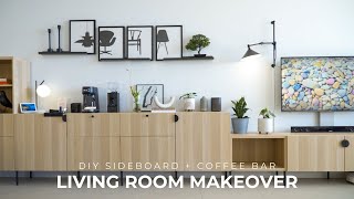 Living Room Makeover Pt1 DIY IKEA Sideboard Hack  Coffee Bar [upl. by Rentsch]