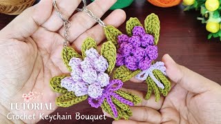 Wow 😍 So Beautiful 💯 Crochet Tulip Bouquet Keychain💐Crochet Tutorial for Beginners [upl. by Eslud]