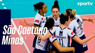 SÃO CAETANO 1 X 3 MINAS  MELHORES MOMENTOS  SUPERLIGA FEMININA DE VÔLEI  sportv [upl. by Harper]