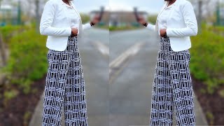 A Simple Way To Sew An Elastic Waist Wide Leg Trousers [upl. by Reitman]