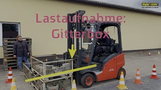 Lastaufnahme Gitterbox  Staplerschulung mit Staplerschein [upl. by Theobald99]