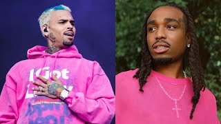 QUAVO DISSES CHRIS BROWN AND SAYS A BULLET HAS HIS NAME FOR MENTIONING TAKEOFF [upl. by Aenyl]