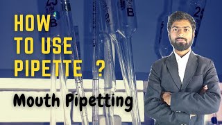 How to use pipette  Mouth Pipetting  Pipetting techniques  PART 1 Biotechtv [upl. by Zetnod]