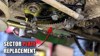 Replacing a Steering Sector Plate and Pinion Gear on a John Deere D170 Riding Mower [upl. by Larsen]