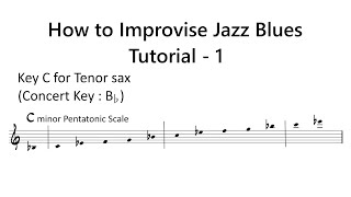 How to Improvise  Bb Blues  Tutorial for Tenor Sax 1 minor pentatonic scale [upl. by Chavaree]