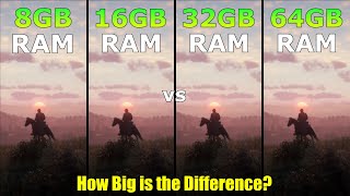 8GB vs 16GB vs 32GB vs 64GB RAM  Test in 11 Games in 2023  any Difference [upl. by Zacharia910]