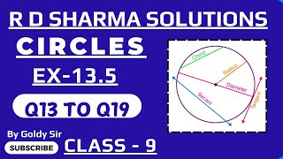 CIRCLES  Ex 135  Q13 To Q19  R D SHARMA MATHS SOLUTIONS  Class  9 NCERT [upl. by Oribel359]