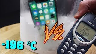 NOKIA 3310 VS iPhone X  EINFRIEREN im FLÜSSIGEN STICKSTOFF 196°CWAS PASSIERT [upl. by Molton771]