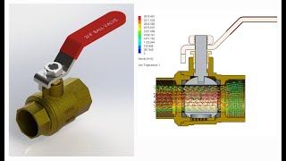 Ball Valve Exploded view and flow simulation [upl. by Dorie]