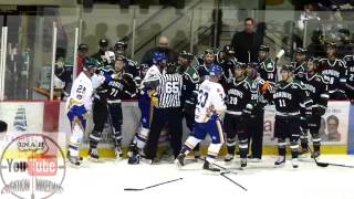 Hockey fight LNAH melé Sucker Punch Bossé vs Croteau [upl. by Ainesell]