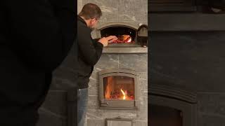 Pizza Oven Prep Masonry Heater tulikivi shorts [upl. by Yelnek]