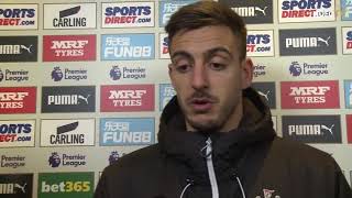 Goalscorer Joselu spoke to NUFC TV after todays 32 defeat to Leicester City Football Club [upl. by Nyroc]