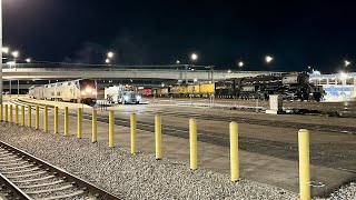 Amtrak California Zephyr 5 departs Salt Lake City Utah alongside Union Pacific Big Boy 4014 7624 [upl. by Angus]