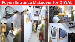 Indian Entryway Makeover On A Budget  DIY Makeover of Foyer For DIWALI 2024 [upl. by Novehs]