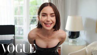 Lily Collins Gets Ready for the Emily In Paris Premiere  Last Looks  Vogue [upl. by Eornom]