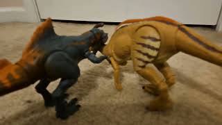 Concavenator vs Parasaurolophus stop motiondinosaur jurassicpark jurassicworld stopmotion [upl. by Saretta]