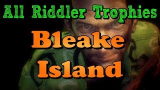 quotBatman Arkham Knightquot All Riddler Trophies and Challenges in Bleake Island [upl. by Avla]