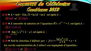 Correction Concours De Médecine Casablanca 2019 Partie 1 Questions 46 47 48 49 Mateo [upl. by Notlrahc]