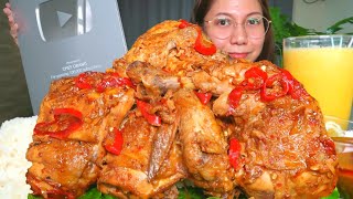 NAGMAMANTIKANG SPICY CHICKEN ADOBO SA GATA  Mukbang Philippines [upl. by Yellat]