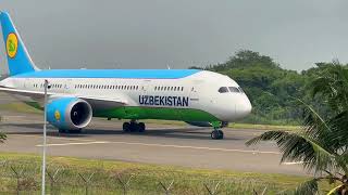 Arrival UZBEKISTAN Airways from Taskhent to Jakarta Indonesia [upl. by Susi]