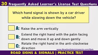 30 Frequently Asked Learners License Test Questions  RTO Exam Practice  Road Signs  India  LLR [upl. by Carrnan]