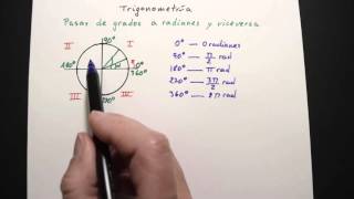 Trigonometría Pasar de grados a radianes y viceversa [upl. by Akilegna]