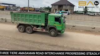 Progress Of Work 3 Tier Amasaman Road Interchange Project Progressing Rapidly [upl. by Malas]