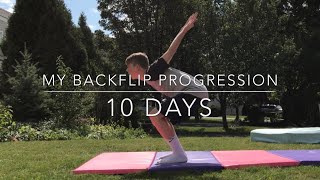 MY BACKFLIP PROGRESSION 10 DAYS [upl. by Flannery]