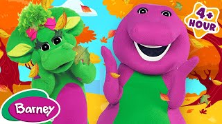 Colourful Autumn Leaves  Seasons for Kids  Barney the Dinosaur [upl. by Notxed]