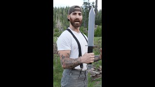 A tiny sword 😳 woodsplitting sword VikingWoodSplitter [upl. by Ajam]