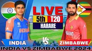 🔴 Live INDIA vs ZIMBABWE 5th T20I  IND vs ZIM Live cricket match Today  Live Score amp Commentary [upl. by Panta]